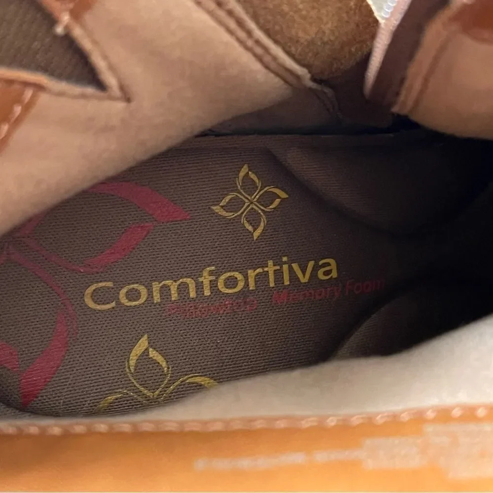 Comfortiva Riverton Brown Desert Tan Suede Leather Wedge Fringe Boot Size 8.5 M